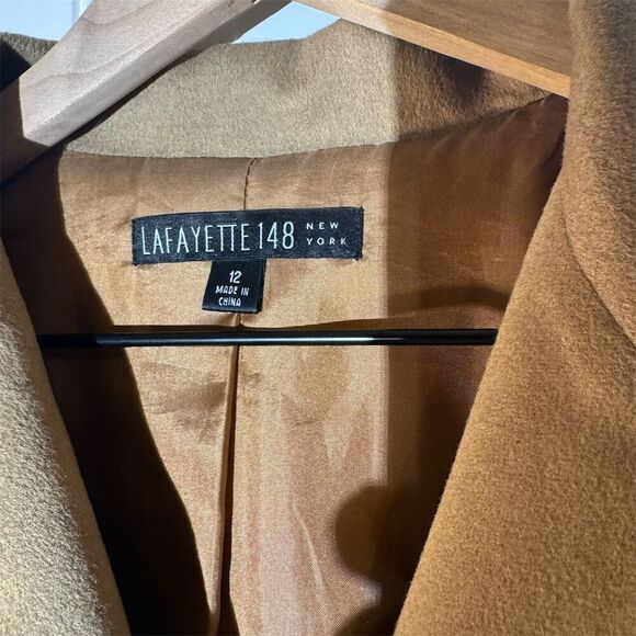 Lafayette 148 New York Beige Tan Blazer Wool Jacket 12 Quiet Luxury Old Money - Picture 7 of 10